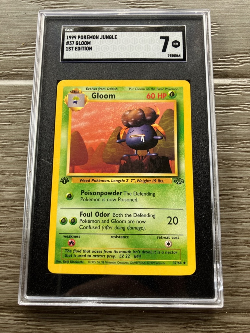 1999 Gloom Pokemon Jungle 1st Edition Graded Card SGC 7